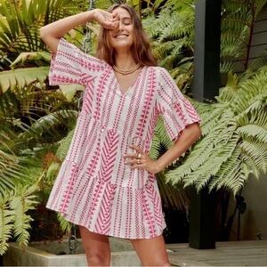 Velvet by Graham & Spencer Madelina Printed Tiered Dress Sz XSmall